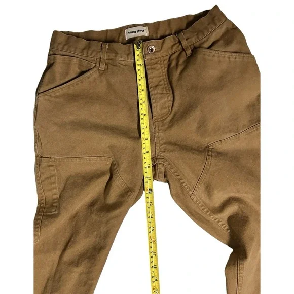 Taylor Stitch Canvas Camp Chore Pants Size 30 Tan Button Fly Men's Double Knee - Picture 10 of 14